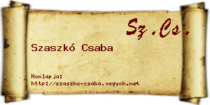 Szaszkó Csaba névjegykártya