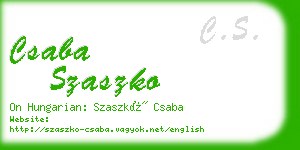 csaba szaszko business card